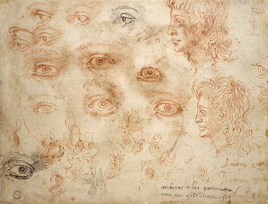 Studies of Two Heads, c.1525 de Miguel Ángel Buonarroti