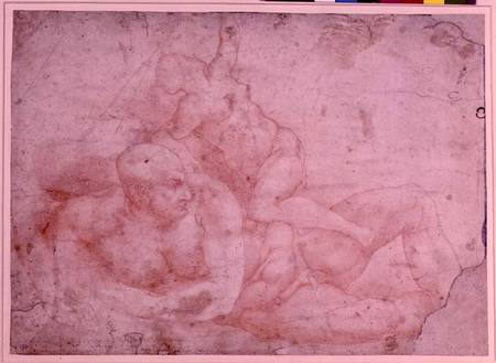 Study of a Male and Female Nude (red chalk) de Miguel Ángel Buonarroti