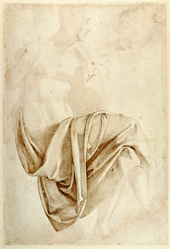 Inv. 1887-5-2-118 Recto (W.10) Study of drapery de Miguel Ángel Buonarroti
