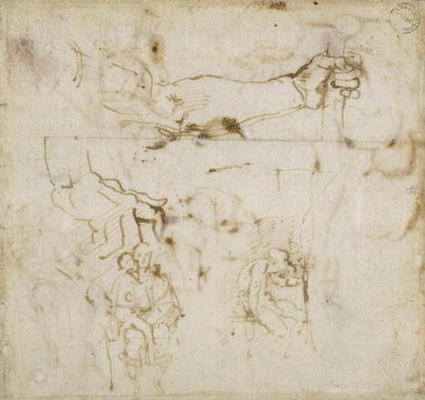 Study of an Arm, c.1511 (pen & ink on paper) de Miguel Ángel Buonarroti