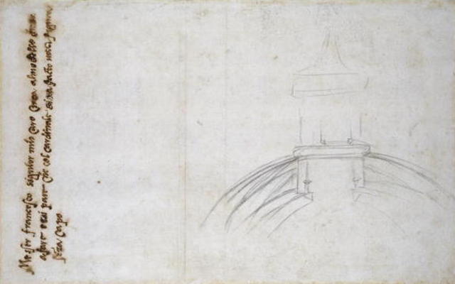 Study of the Lantern for St. Peter's, 1557 (black chalk, pen & ink on paper) de Miguel Ángel Buonarroti