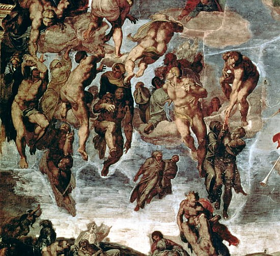 The Righteous Drawn up to Heaven, detail from ''The Last Judgement'', in the Sistine Chapel, c.1508- de Miguel Ángel Buonarroti