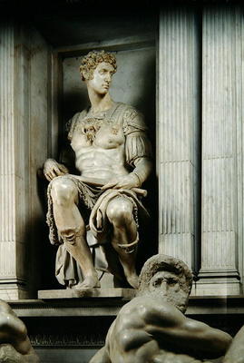 Tomb of Giuliano de' Medici (marble) (detail) de Miguel Ángel Buonarroti