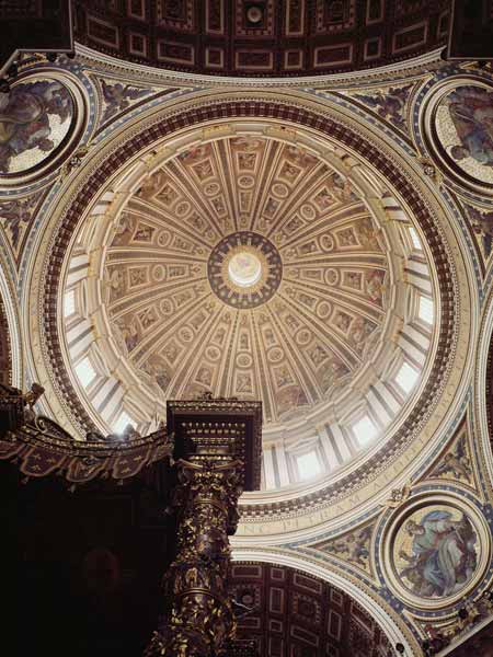 View of the interior of the dome, begun Michelangelo in 1546 and completedDomenico Fontana (1543-160 de Miguel Ángel Buonarroti