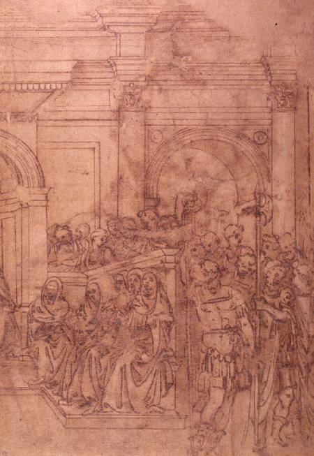 W.29 Sketch of a crowd for a classical scene de Miguel Ángel Buonarroti