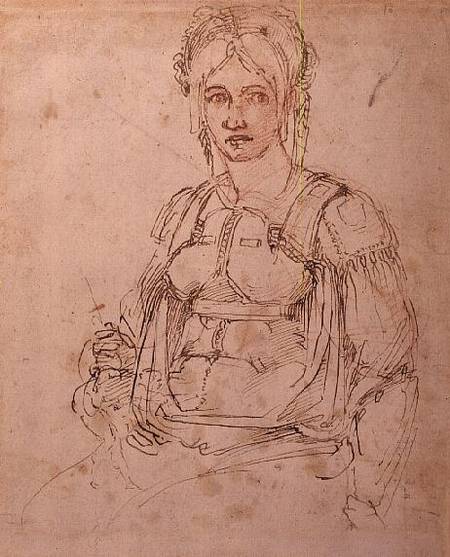 W.41 Sketch of a seated woman de Miguel Ángel Buonarroti