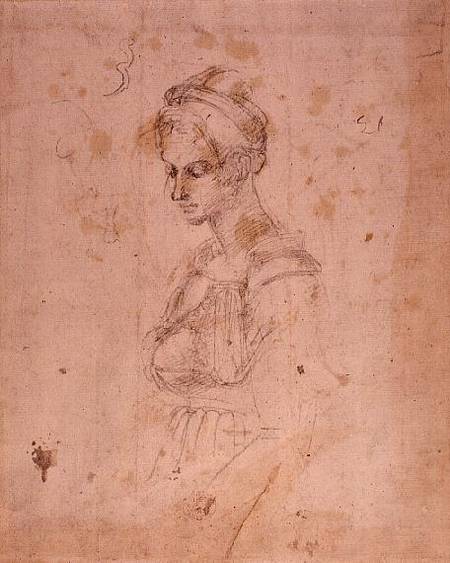 W.41 Sketch of a woman de Miguel Ángel Buonarroti