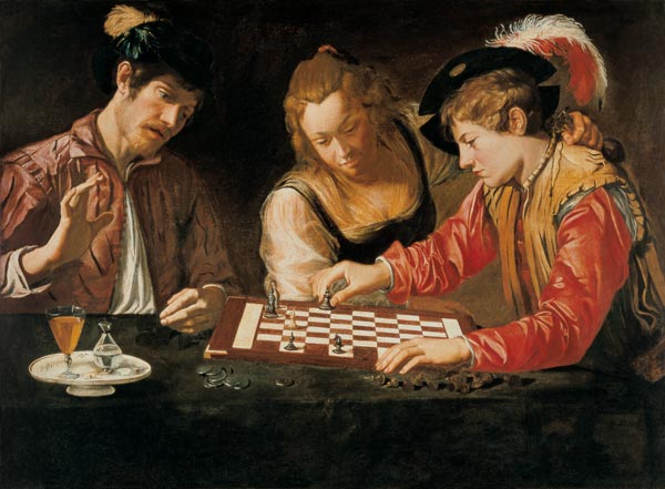 Caravaggio School / Chess Players / Ptg. de Caravaggio
