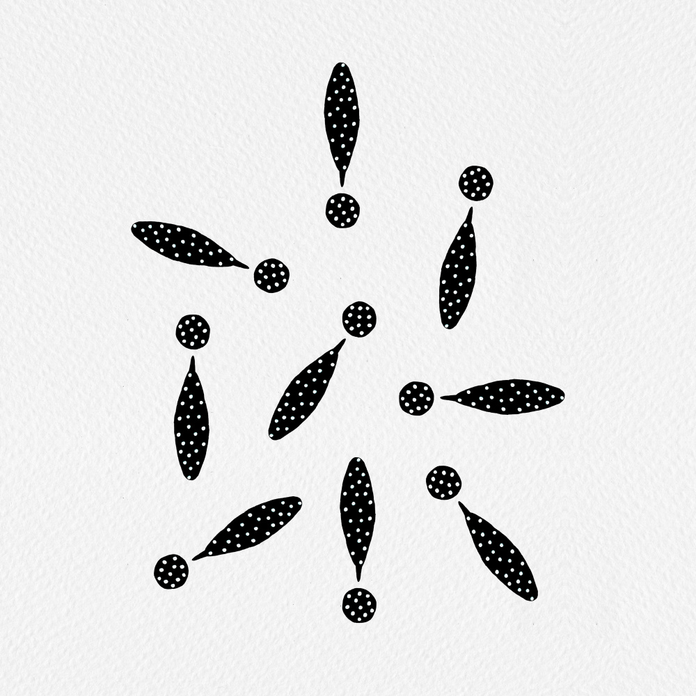 Exclamation Marks Black Polka Dots de Michele Channell