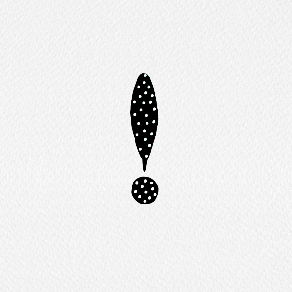 Exclamation Mark Black Polka Dots de Michele Channell