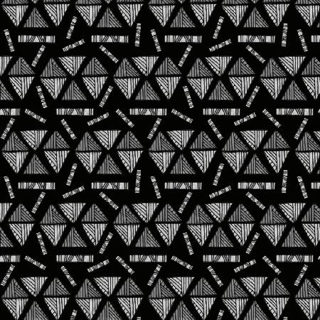 Tribal Ethnic Triangles Shapes Gray Black