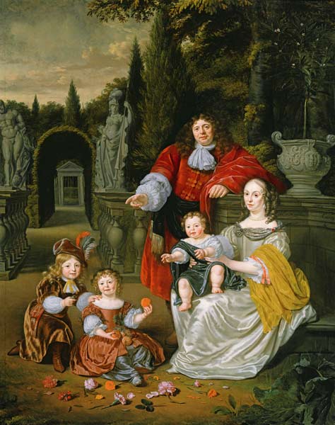 A Family Group on a Terrace de Michiel van Musscher