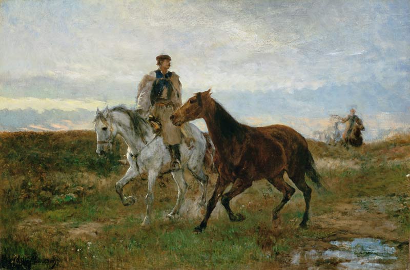 Hungarian rider on the evening way home de Mihály Munkácsy