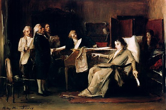 Mozart directing his Requiem on his deathbed de Mihály Munkácsy