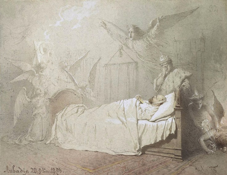 Alexander III on his Deathbed Surrounded by Angels de Mihaly von Zichy