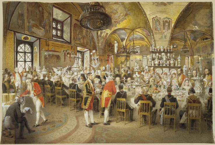 Ceremonial Dinner in the Palace of the Facets in the Moscow Kremlin de Mihaly von Zichy