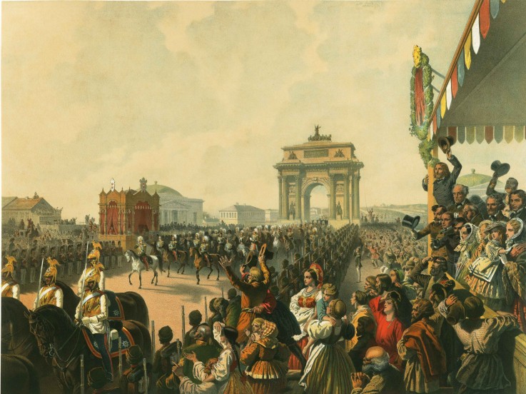 The triumphal entry of Their Majesties into Moscow de Mihaly von Zichy