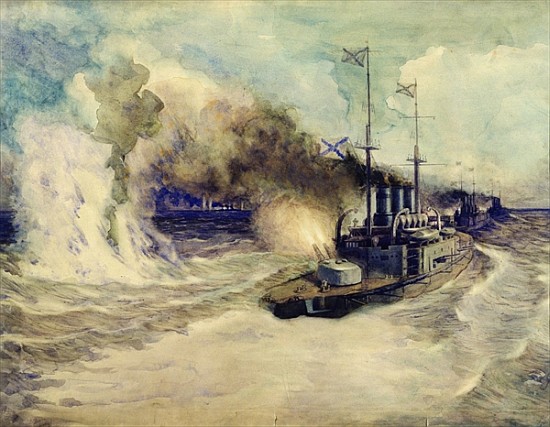 The battle between the Black Sea Fleet and the armoured cruiser Goeben on the 5th November 1914 de Mikhail Mikhailovich Semyonov
