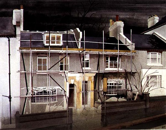 Scaffolding for the Improvement of Numbers 75 & 77, 1991 (w/c on paper)  de Miles  Thistlethwaite