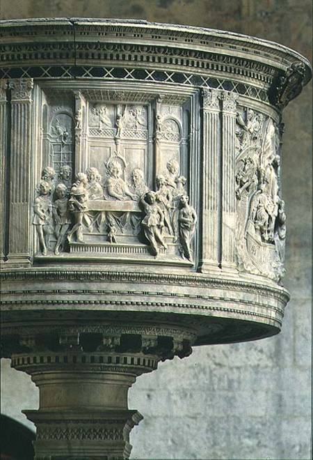 Pulpit depicting The Feast of Herod de Mino da Fiesole  and Antonio Rossellino