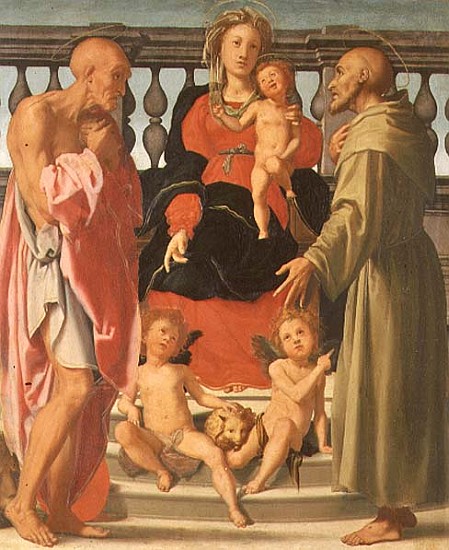 Madonna and Child with SS. Jerome and Francis de Mirabello Cavalori
