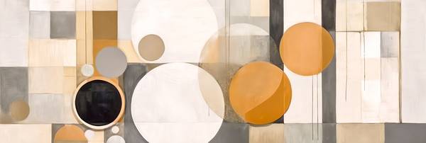 Abstrakte Formen mit Kreisen in verschiedenen Pastellfarben, organische Formen, glatte Linien, ruhig de Miro May