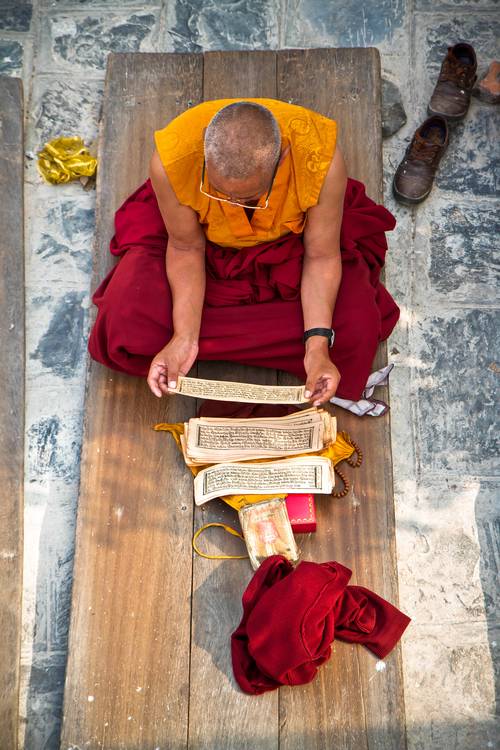Buddhistischer Mönch in Kathmandu, Nepal de Miro May
