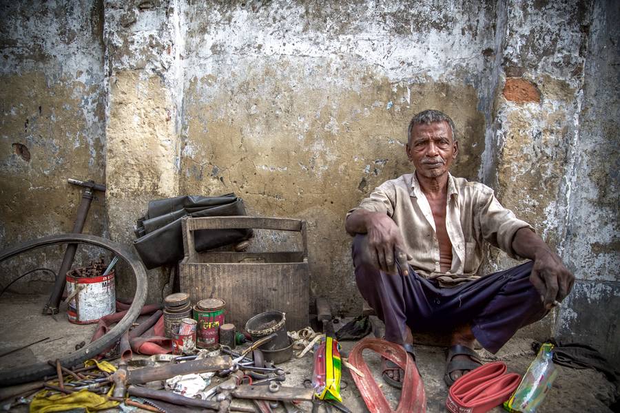 Fahrradwerkstatt in Bangladesch, Asien de Miro May