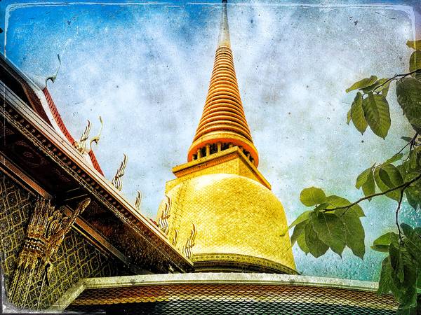 Tempel in Bangkok, Asien, Buddhismus, Retro, Vintage de Miro May