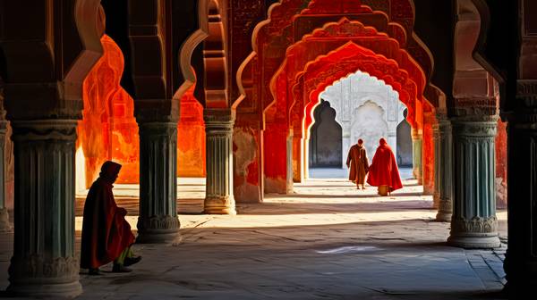 Tempel in Indien. Architektur in Indien. Menschen und Religion de Miro May