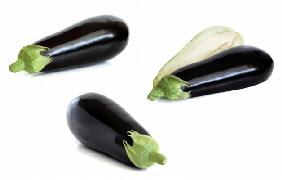 Three variation aubergine isolated on wh