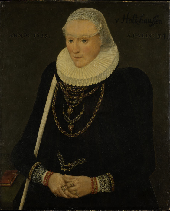 Portrait of Margaretha Völker, née Holzhausen de Mittelrheinischer Meister von 1588