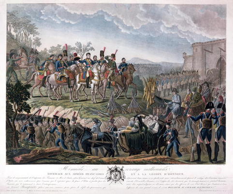 Napoleon Paying Homage to the Courage of the Vanquished, during the Surrender of Ulm, 20 October 180 de Mixille or Mixelle Jean Marie
