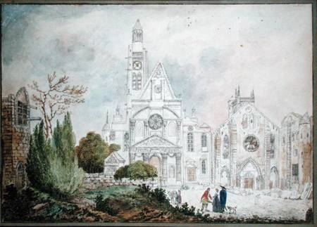 Facade of the Old Church of Saint-Genevieve and Saint-Etienne-du-Mont de Mme. Duchateau