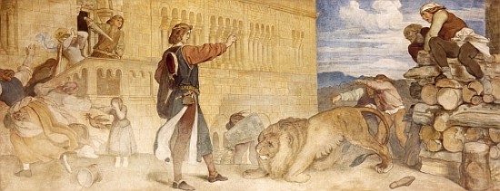 He Treated the Lions as though he was joking, c.1854/55 de Moritz von Schwind