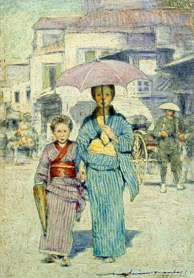 A Japanese Street Scene de Mortimer Ludington Menpes