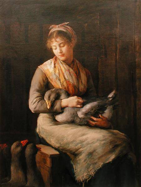Young girl with geese de Mrs Dujardin-Beaumetz Petiet