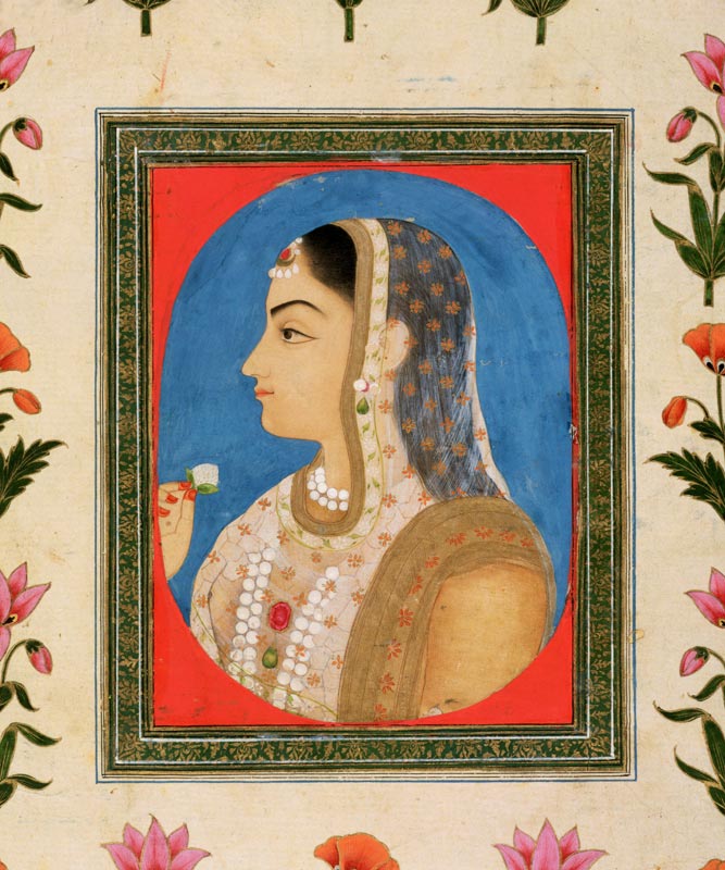 Portrait of a noble lady, from the Small Clive Album de Mughal School