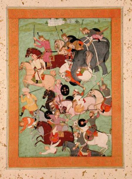 Battle Scene, from the Large Clive Album de Mughal School