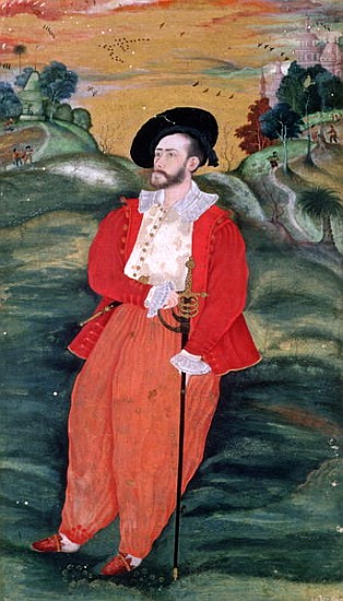 Portrait of a European sailor, c.1590 de Mughal School
