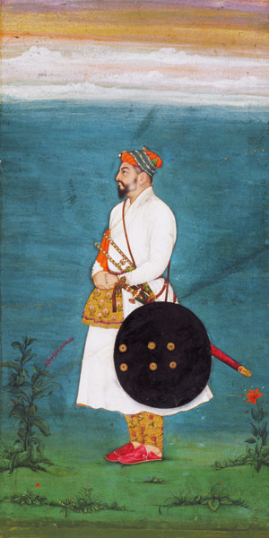 Standing figure of an officer from the Small Clive Album de Mughal School
