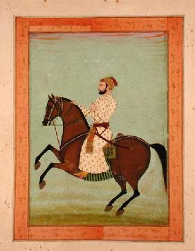 A Mughal Noble on Horseback, from the Large Clive Album