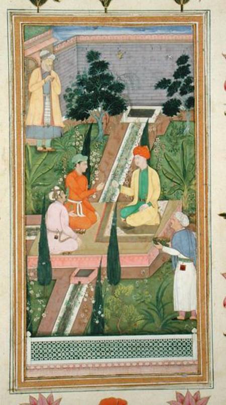 Water gardens, from the Clive Album de Mughal School