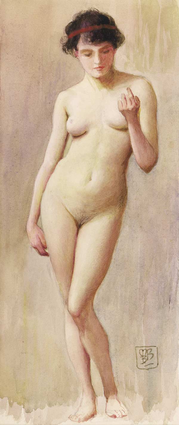 Study of a nude II (w/c on paper)  de Murray Bladon