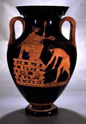 Attic red-figure belly amphora depicting Croesus on his Pyre, from Vulci, c.500-490 BC (pottery) de Myson