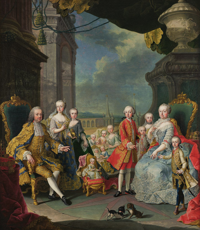 Francois III (1708-65) with his wife Marie-Therese (1717-80) and their children de Mytens (Schule)