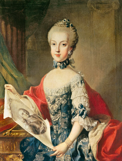 Archduchess Maria Carolina (1752-1814), thirteenth child of Maria Theresa of Austria (1717-80), wife de Mytens (Schule)