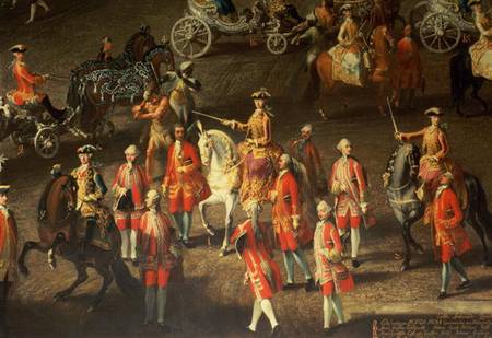 A Cavalcade in the Winter Riding School of the Vienna Hof to celebrate the defeat of the French army de Mytens (Schule)