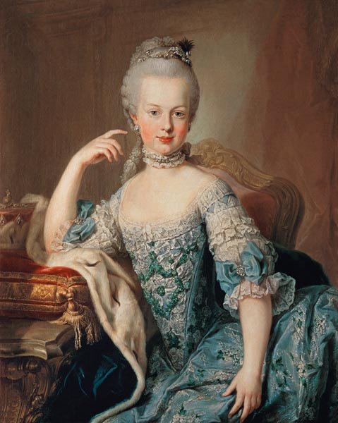 Archduchess Marie Antoinette Habsburg-Lotharingen (1755-93), fifteenth child of Empress Maria Theres de Mytens (Schule)