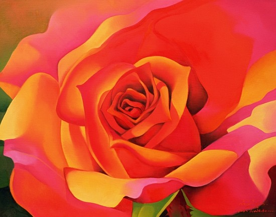 A Rose - Transformation into the Sun, 2001 (oil on canvas)  de Myung-Bo  Sim